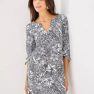 🆕 Lilly Pulitzer CATH 3/4 SLEEVE DRESS 👗 in “Onyx Lots To Spot” NWT sz XL